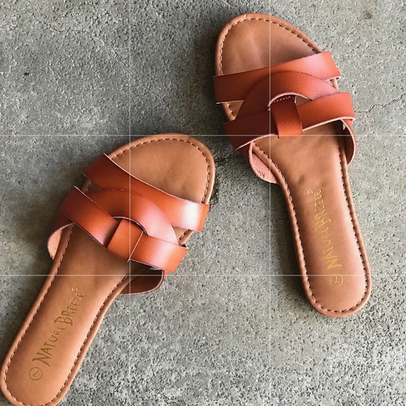 Nature Breez Tan Huarache Slide Sandal 9 - Picture 2 of 2